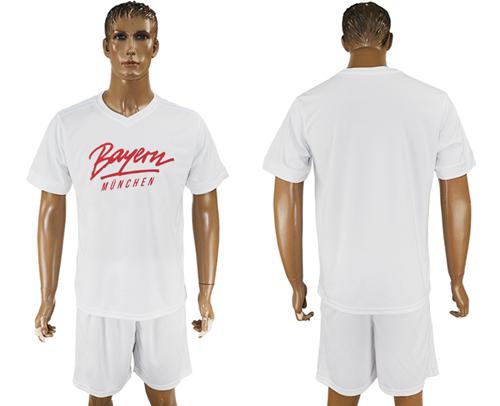 Bayern Munchen Blank White Soccer Club T-Shirt_1 - Click Image to Close